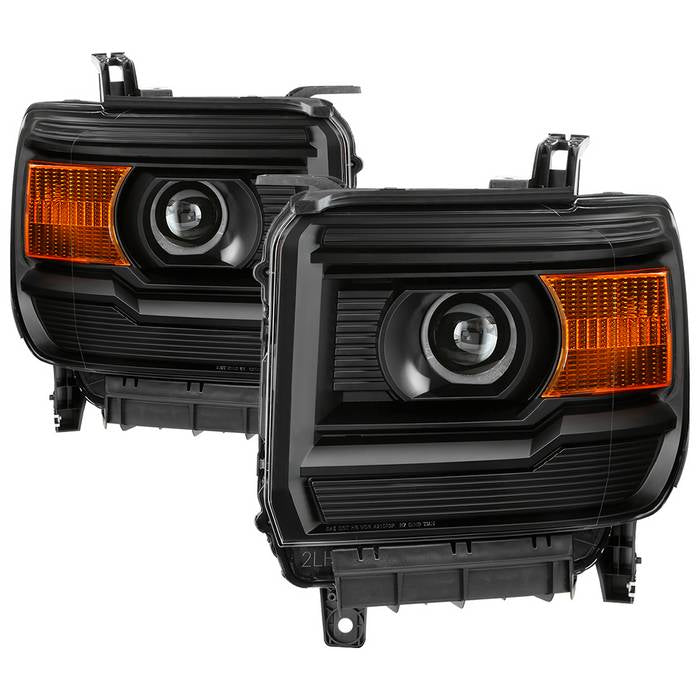 SPYDER xTune 14-15 GMC Sierra 1500 OEM Style Halogen Headlights - Black (HD-JH-GS14-AM-BK) 9042423