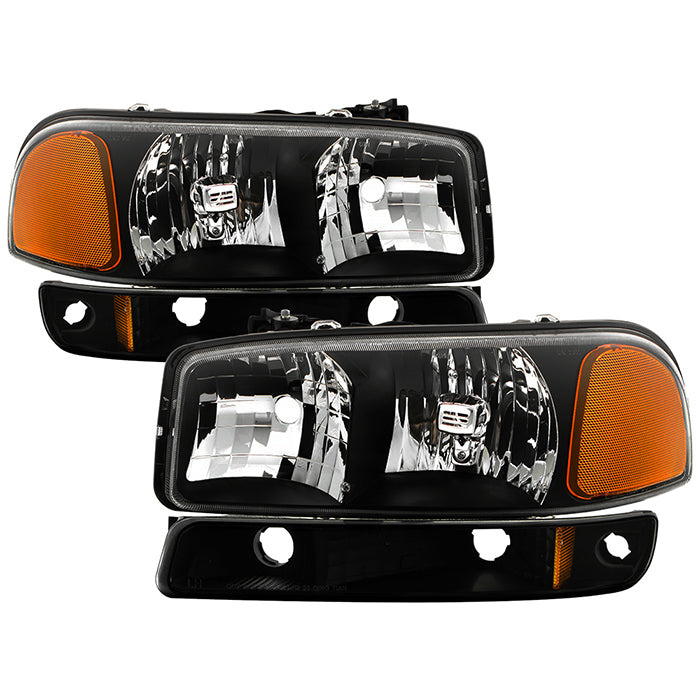 SPYDER xTune GMC Sierra 99-06 /Yukon 00-06 Crystal Headlights & Bumper Lights - Black HD-JH-GS99-AM-SET-BK 9037474