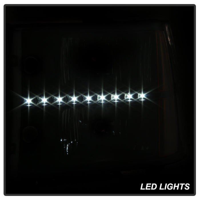 SPYDER xTune GMC Sierra 07-13 Headlights with Daytime LED Running Light - Black HD-JH-GSIE07-LED-BK 9037429