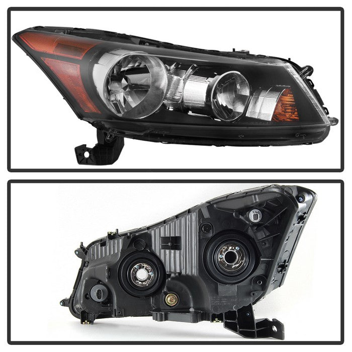 SPYDER xTune 08-12 Honda Accord 4DR Amber Crystal Headlights - Black (HD-JH-HA08-4D-AM-BK) 9942297