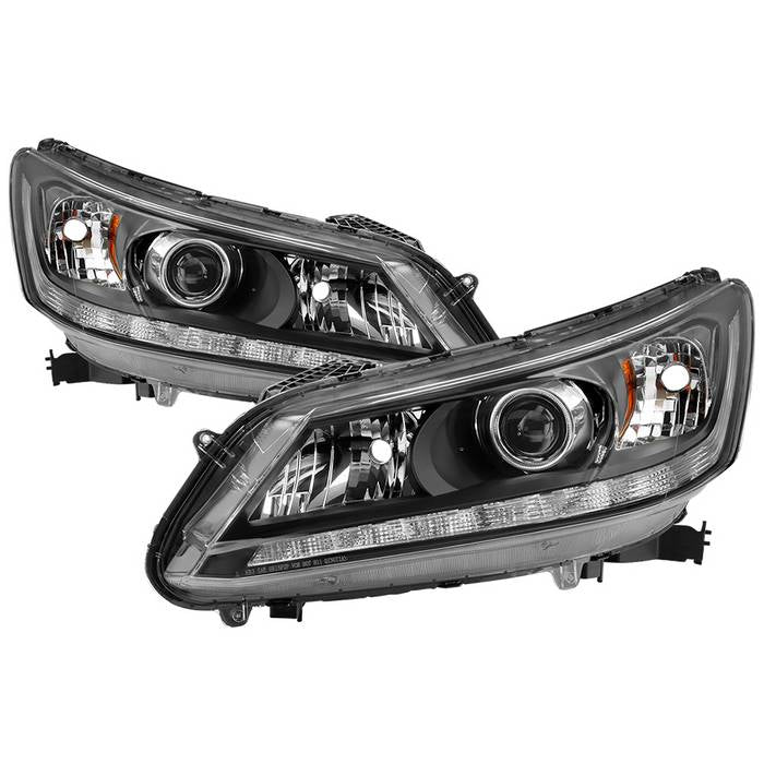 SPYDER xTune 13-15 Honda Accord Sedan (Halogen Only) LED DRL OEM Headlights - Black (HD-JH-HA13-4D-LED-BK) 9040719