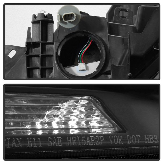 SPYDER xTune 13-15 Honda Accord Sedan (Halogen Only) LED DRL OEM Headlights - Black (HD-JH-HA13-4D-LED-BK) 9040719