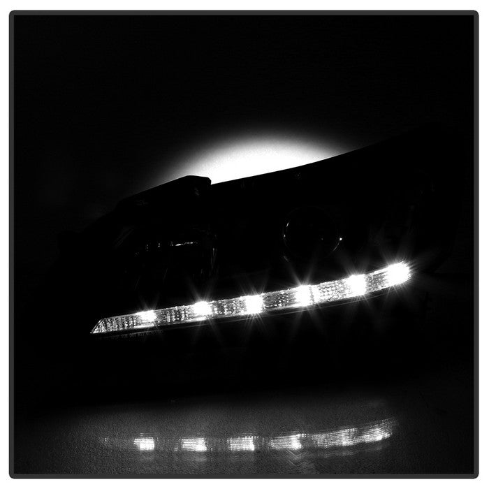 SPYDER xTune 13-15 Honda Accord Sedan (Halogen Only) LED DRL OEM Headlights - Black (HD-JH-HA13-4D-LED-BK) 9040719