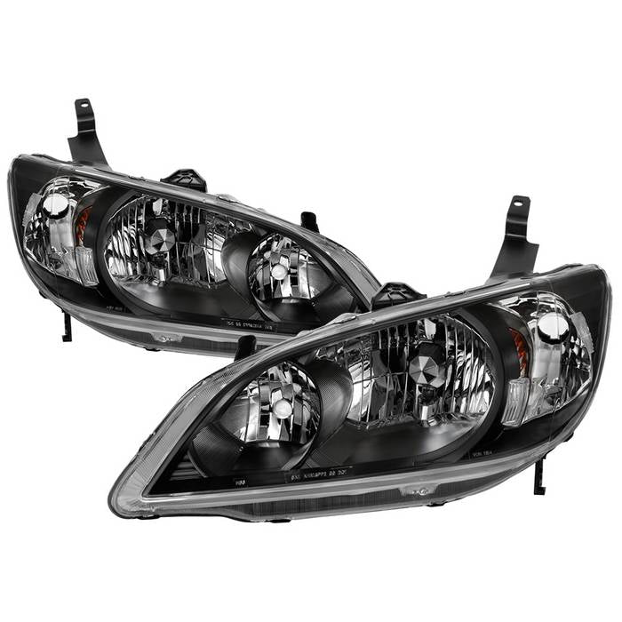 SPYDER xTune 04-05 Honda Civic (Excl Hatchback/Si) OEM Style Headlights - Black (HD-JH-HC04-4D-AM-BK) 9042706