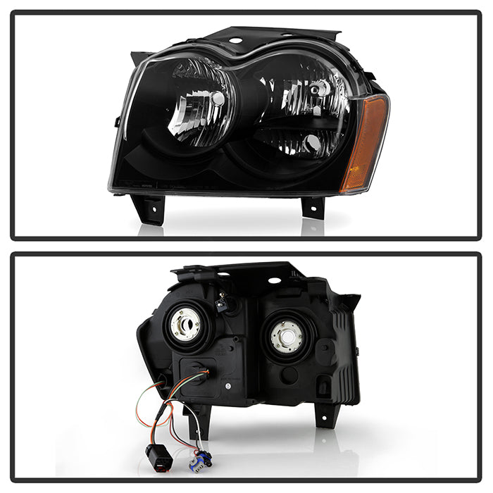 SPYDER Xtune Jeep Grand Cherokee 05-07 Crystal Headlights Black HD-JH-JGC05-AM-BK 9023248
