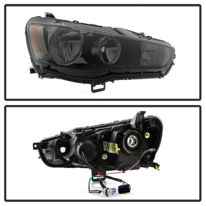 SPYDER xTune Mitsubishi Lancer 08-15 OE Style Headlights - Black Smoke HD-JH-ML08-AM-BSM 9937552