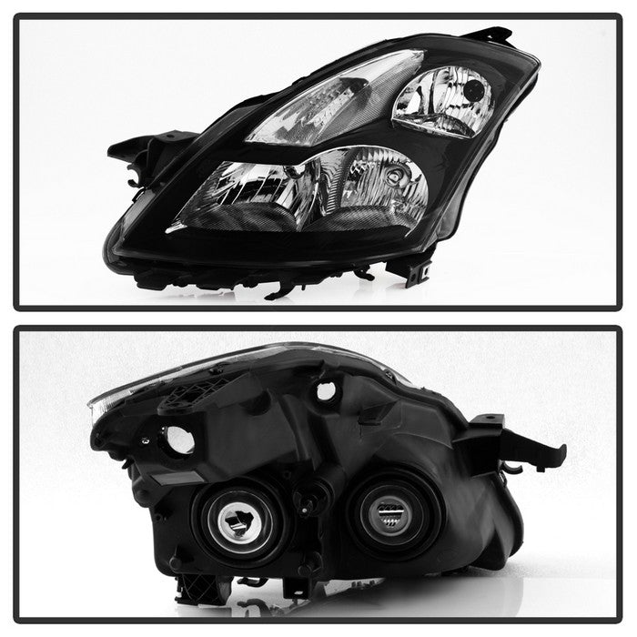 SPYDER xTune 07-09 Nissan Altima Sedan Crystal Headlights (Halogen Models Only) -Black HD-JH-NA07-AM-SSM-BK 9940859