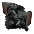 SPYDER Xtune Nissan Titan 04-14 (04-07 OE Style ) OEM Amber Head Lights Set Black Smoked HD-JH-NTI04-AM-BSM 9030383