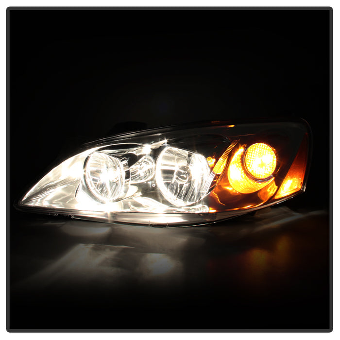 SPYDER Xtune Pontiac G6 05-10 (09-10 Fit w/Amber Turn Signal) Crystal Headlights Chrome HD-JH-PG605-AM-C 9023675