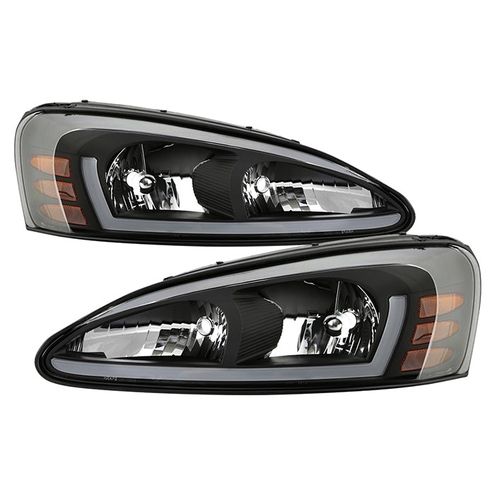 SPYDER xTune 04-08 Pontiac Grand Prix Crystal Headlights - Light Bar DRL - Black - HD-JH-PGPRIX04-LBDRL-BK 9046223