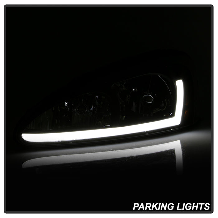 SPYDER xTune 04-08 Pontiac Grand Prix Crystal Headlights - Light Bar DRL - Black - HD-JH-PGPRIX04-LBDRL-BK 9046223