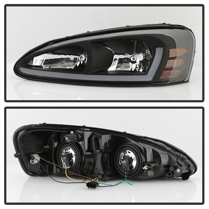 SPYDER xTune 04-08 Pontiac Grand Prix Crystal Headlights - Light Bar DRL - Black - HD-JH-PGPRIX04-LBDRL-BK 9046223