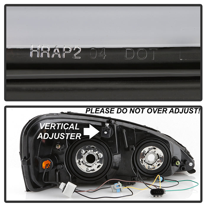 SPYDER xTune 04-08 Pontiac Grand Prix Crystal Headlights - Light Bar DRL - Black - HD-JH-PGPRIX04-LBDRL-BK 9046223
