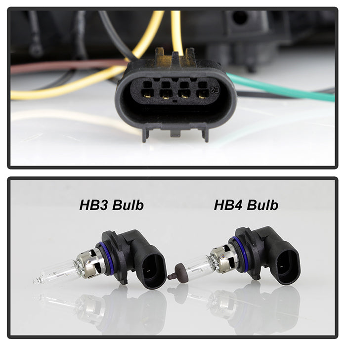 SPYDER xTune 04-08 Pontiac Grand Prix Crystal Headlights - Light Bar DRL - Black - HD-JH-PGPRIX04-LBDRL-BK 9046223