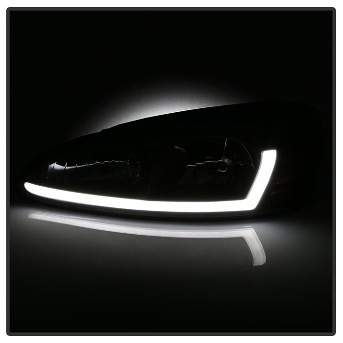 SPYDER xTune 04-08 Pontiac Grand Prix Crystal Headlights - Light Bar DRL - Black - HD-JH-PGPRIX04-LBDRL-BK 9046223