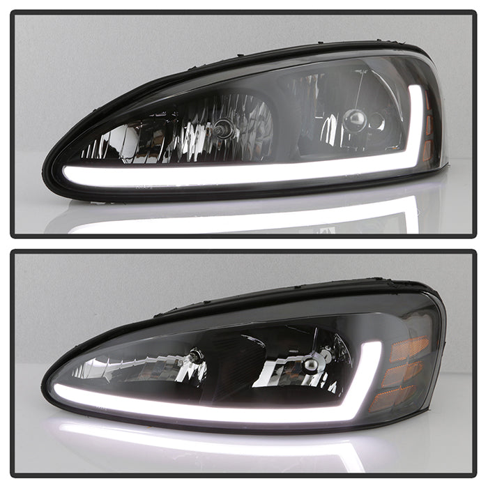 SPYDER xTune 04-08 Pontiac Grand Prix Crystal Headlights - Light Bar DRL - Black - HD-JH-PGPRIX04-LBDRL-BK 9046223