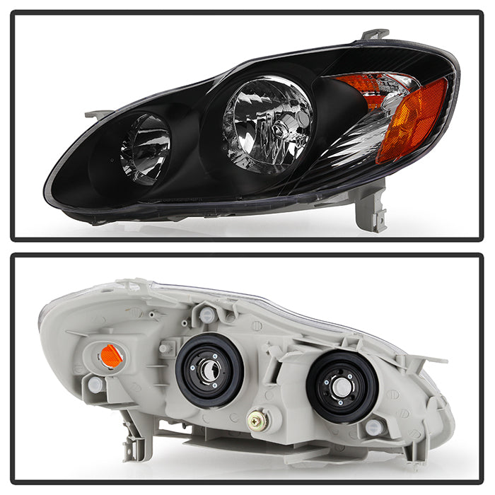 SPYDER Xtune Toyota Corolla 03-06 Crystal Headlights Black HD-JH-TC03-AM-BK 5073754