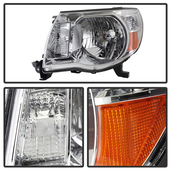 SPYDER Xtune Toyota Tacoma 05-11 Amber Crystal Headlights Chrome HD-JH-TT05-AM-C 5073891