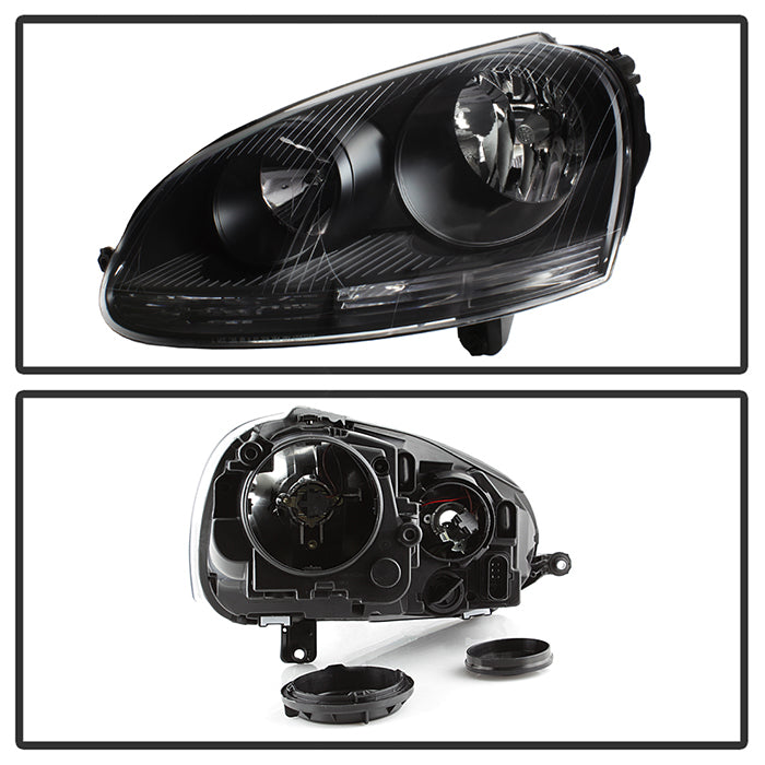 SPYDER xTune Volkswagen Golf 06-09 OEM Style Headlights Black - OEM Black HD-JH-VJ06-BK 9039966