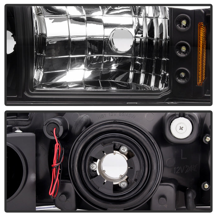SPYDER Xtune Chevy Caprice 91-96 / Impala 91-96 1Pc LED Crystal Headlights Black HD-ON-CCP91-1PC-LED-BK 5031631