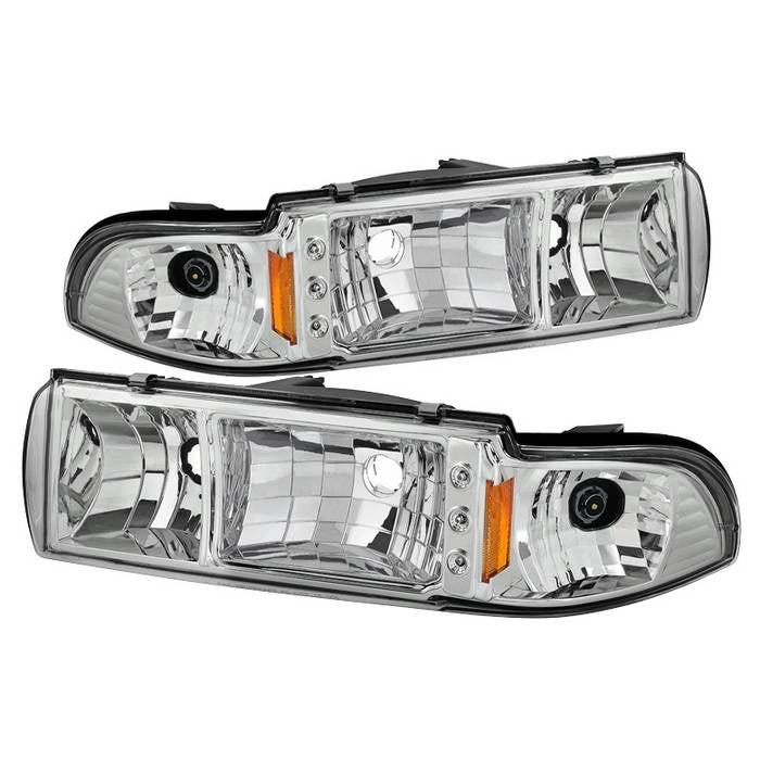SPYDER Xtune Chevy Caprice 91-96 / Impala 91-96 1Pc LED Crystal Headlights Chrome HD-ON-CCP91-1PC-LED-C 5031624