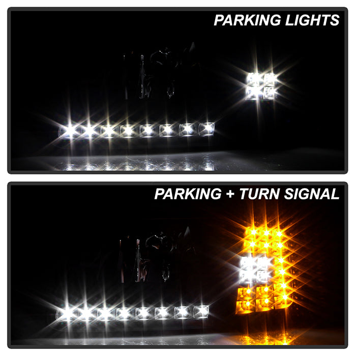 SPYDER Xtune Ford F150 97-03 Crystal Headlights w/ Clear LED Corners Black HD-ON-FF15097-LED-SET-BK 5014184