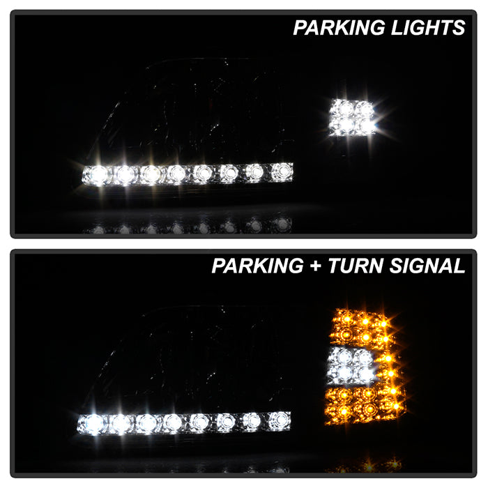 SPYDER Xtune Ford F150 97-03 Crystal Headlights w/ Clear LED Corners Chrome HD-ON-FF15097-LED-SET-C 5014191