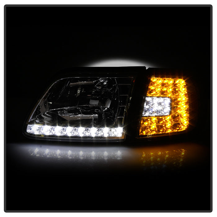 SPYDER Xtune Ford F150 97-03 Crystal Headlights w/ Clear LED Corners Chrome HD-ON-FF15097-LED-SET-C 5014191