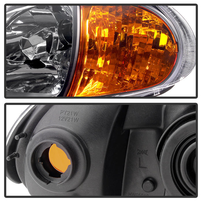 SPYDER Xtune Honda Del Sol 93-97 1Pc Amber Crystal Headlights Black HD-ON-HDEL93-1P-AM-BK 5013408