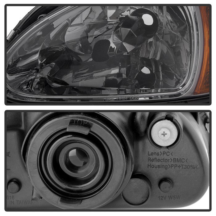 SPYDER Xtune Honda Del Sol 93-97 1Pc Amber Crystal Headlights Smoke HD-ON-HDEL93-1P-AM-SM 5014818