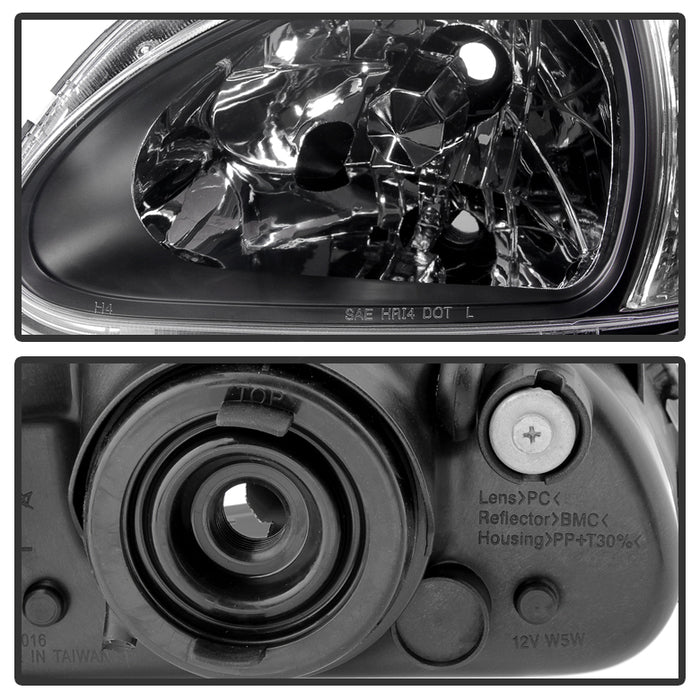 SPYDER Xtune Honda Del Sol 93-97 1Pc Crystal Headlights Black HD-ON-HDEL93-1P-BK 5014207