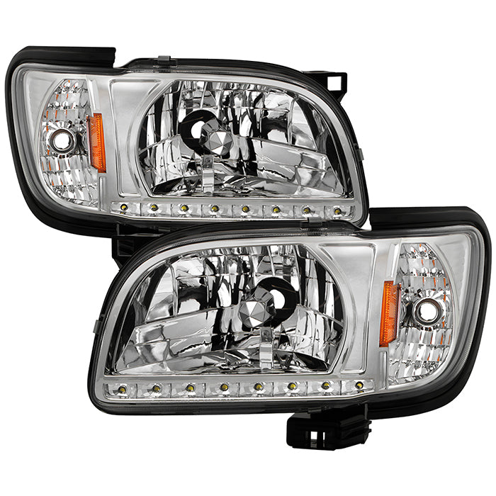 SPYDER Xtune Toyota Tacoma 01-04 1 Piece w/ Black Trim Corner Crystal Headlights HD-ON-TT01-1PC-LED-C 5056344