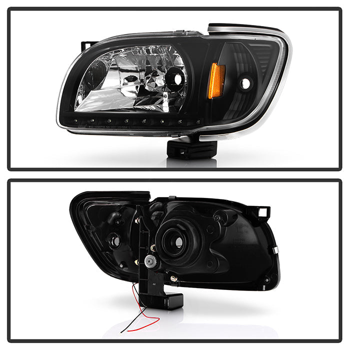 SPYDER Xtune Toyota Tacoma 01-04 1 Piece w/ Chrome Trim Crystal Headlights Black HD-ON-TT01-1PC-LED-CC-BK 5056221
