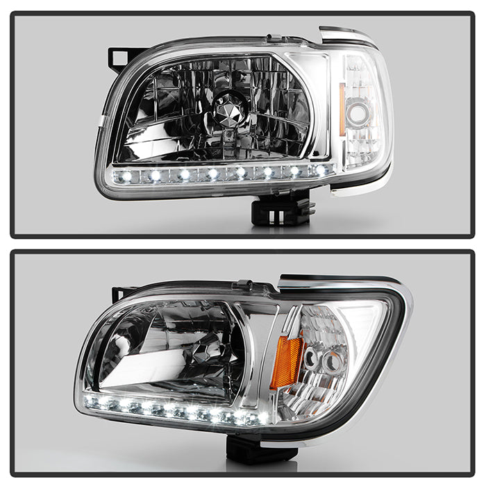 SPYDER Xtune Toyota Tacoma 01-04 1 Piece w/ Chrome Trim Corner Crystal Headlights HD-ON-TT01-1PC-LED-CC-C 5056368