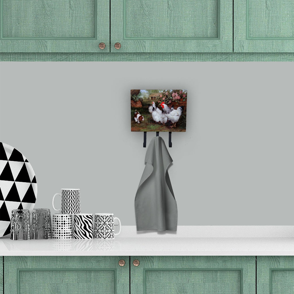 Chickens, Hens and Puppy Leash or Key Holder Wall Hooks, Coat Rack Wall Mount, for Hanging Keys, Towels, Aprons, Leashes