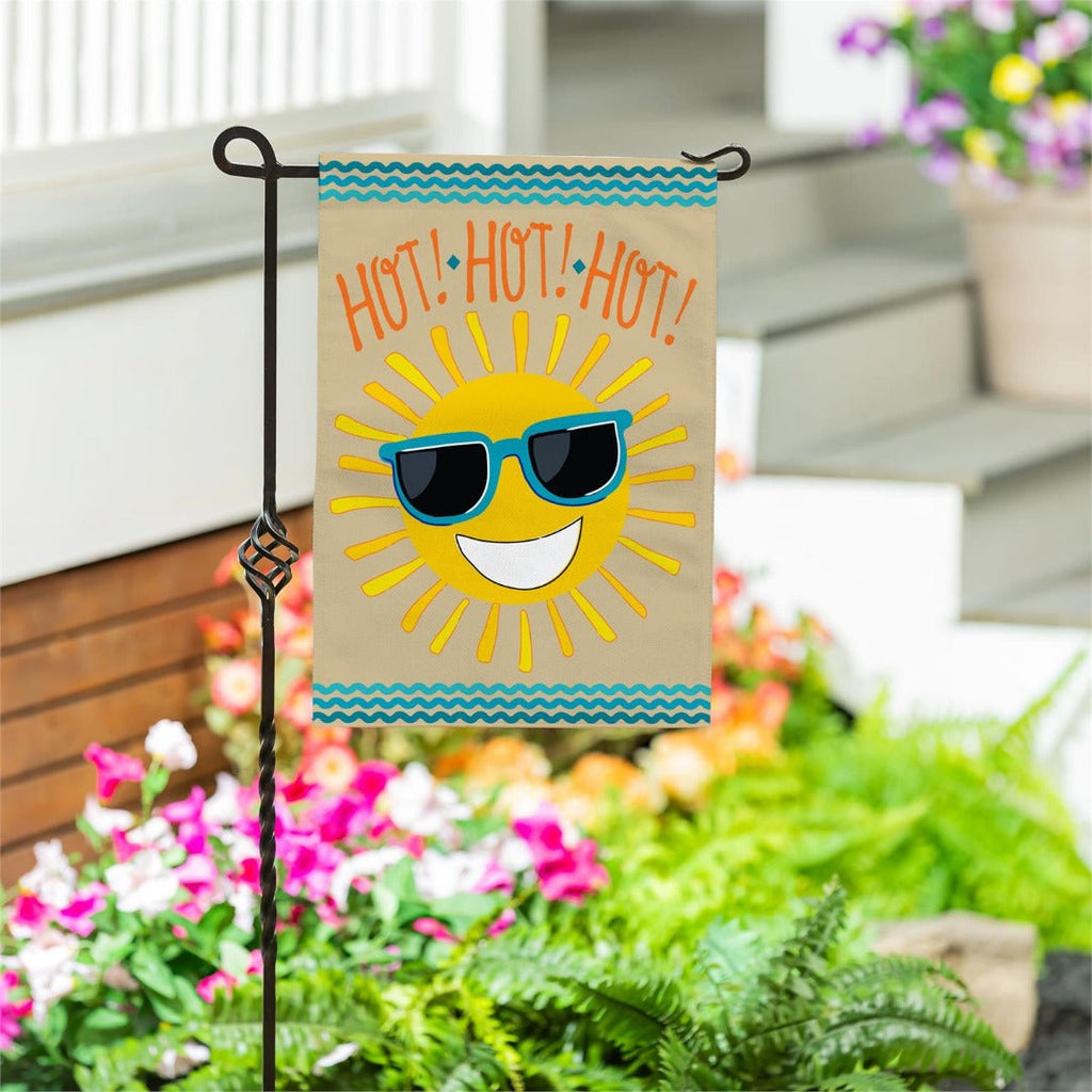HOT HOT HOT Sunshine 2 Sided Garden Flag