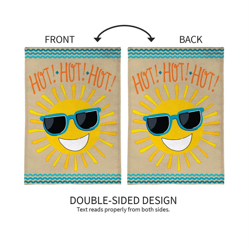 HOT HOT HOT Sunshine 2 Sided Garden Flag