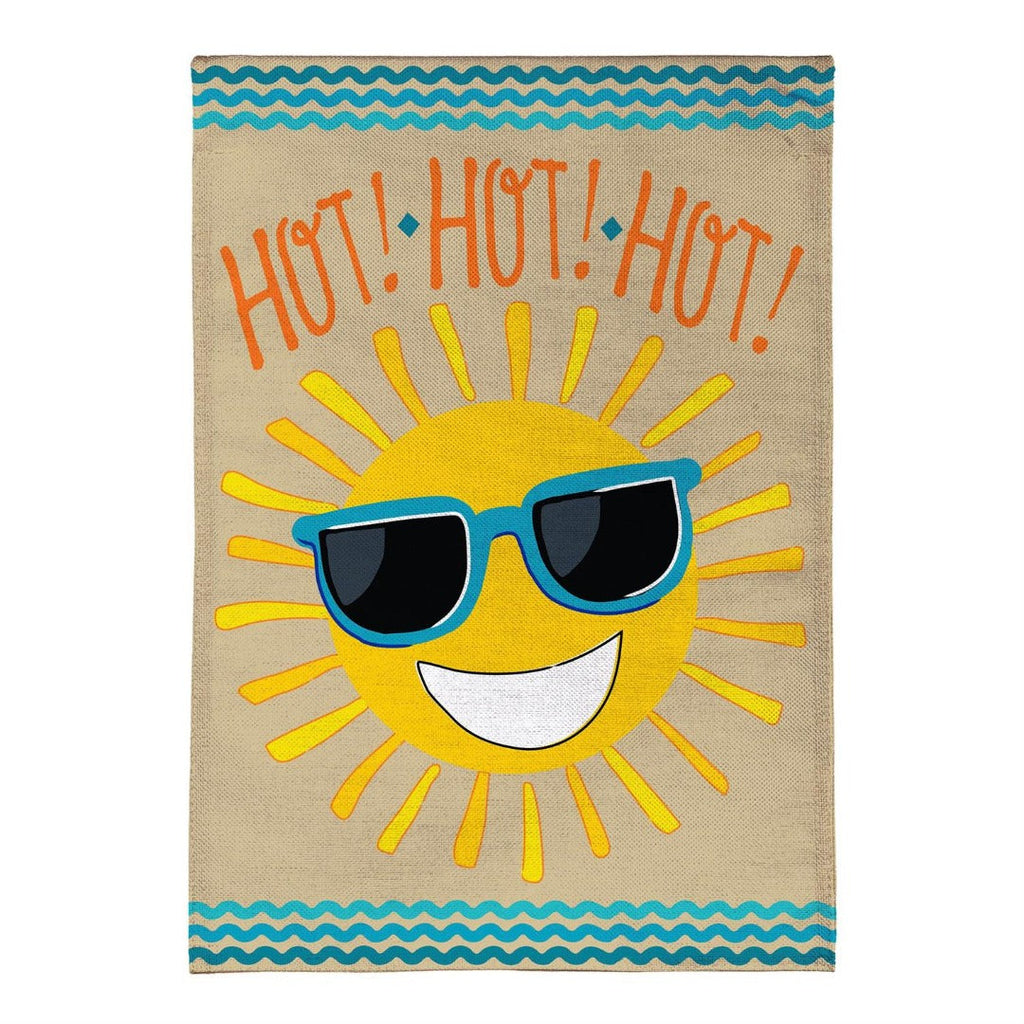 HOT HOT HOT Sunshine 2 Sided Garden Flag