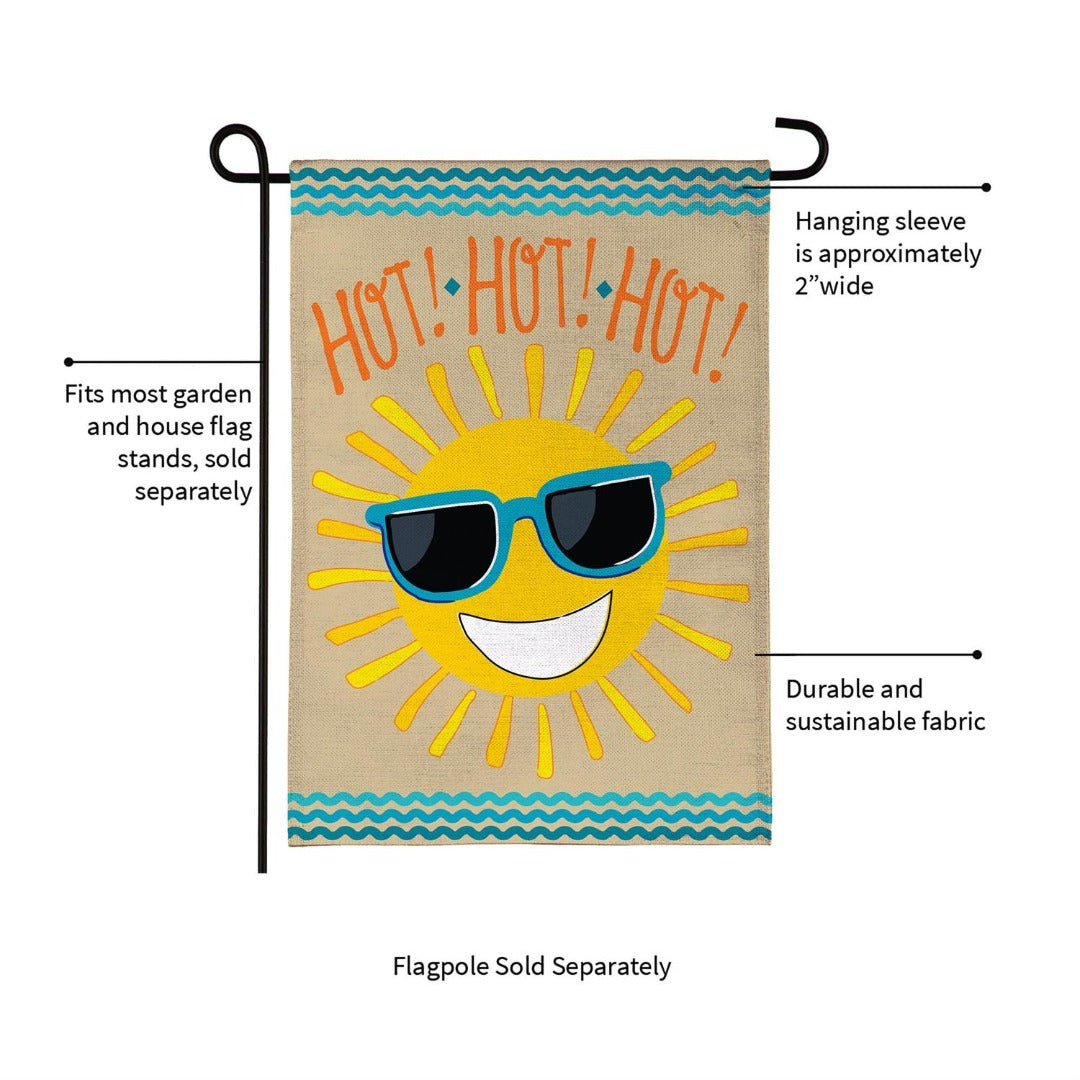 HOT HOT HOT Sunshine 2 Sided Garden Flag