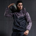 Vansydical Men Hot Sweat Sports Jackets Zipper Running Tops Windproof Outdoor Sport Hoodies Quick Perspiration Gym Sauna Clothes
