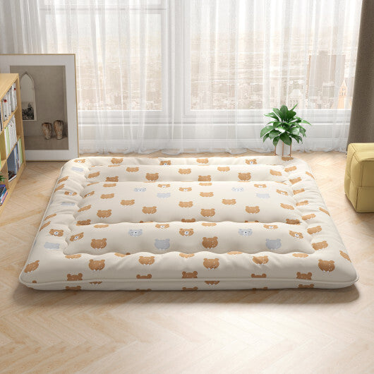 Foldable Futon Mattress with Washable Cover and Carry Bag for Camping-Full Size