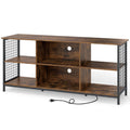 TV Stand for 65 Inch TVs-Rustic Brown and Black
