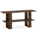 2-Tier TV Stand with Storage for TVs up to 55 Inch Console Table with Open Shelf-White