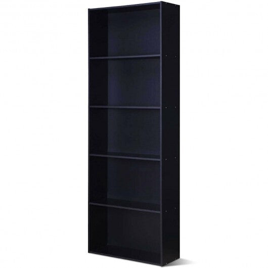 5-Shelf Storage Bookcase Modern Multi-Functional Display Cabinet-White