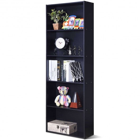 5-Shelf Storage Bookcase Modern Multi-Functional Display Cabinet-White