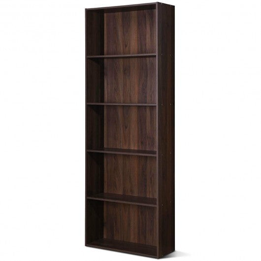 5-Shelf Storage Bookcase Modern Multi-Functional Display Cabinet-White