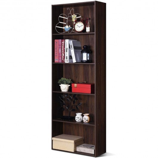 5-Shelf Storage Bookcase Modern Multi-Functional Display Cabinet-White