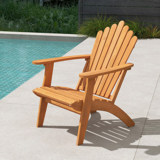 Acacia Wood Outdoor Patio Chair with 400 lbs Weight Capacity-Natural