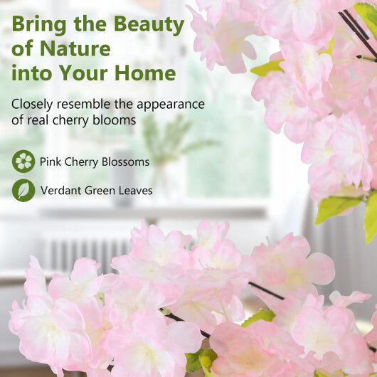 5 FT Tall Artificial Cherry Blossom Tree with Pink Flowers-1 Pack