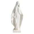 31.5 Inch Virgin Mary Statue with Aged Finish for Yard Patio-White